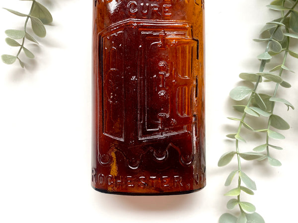 Rare 19th Century Folk Art Love Token Stippled Rochester NY Warner's Safe Kidney & Liver Cure Bottle Dated 1889 - Source Vintage