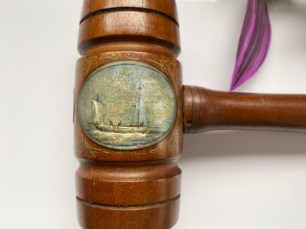 Rare 19th Century Presentation Boat Builders Mallet To The Celebrated Author William Clark Russell - Source Vintage