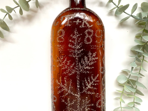 Rare 19th Century Folk Art Love Token Stippled Rochester NY Warner's Safe Kidney & Liver Cure Bottle Dated 1889 - Source Vintage