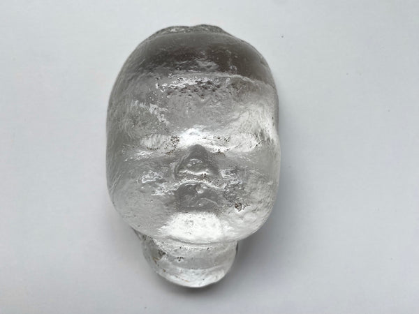 *RESERVED FOR ANDY* Curious Early 1900s End Of Day Glass Baby Face Death Mask - Source Vintage