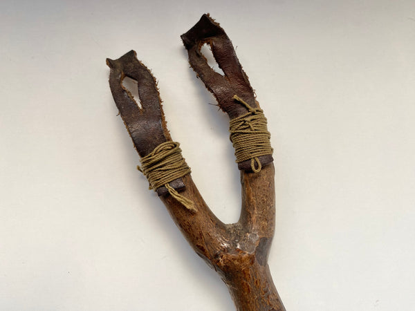 Vintage Folk Art Estate Made Childs Slingshot Toy Handle - Source Vintage