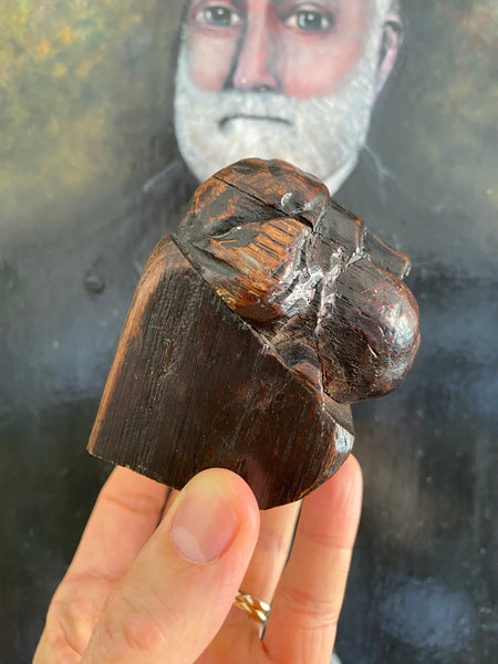 Antique 16th-17th Century Oak Figural Carving