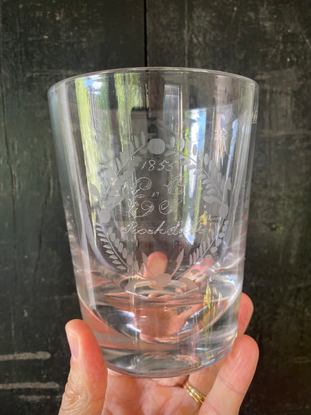 Rare Antique 19th Century Prisoner Convict Ship ‘Sir Robert Peel’ Documentary Glass Tumbler