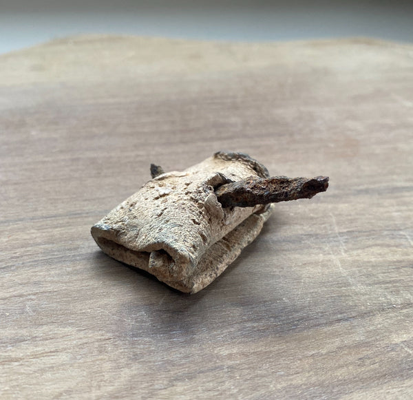 Rare Ancient Roman Lead Curse Still Sealed With Nail - Source Vintage