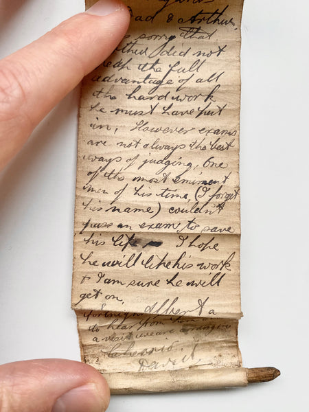 A Humorous Meter Long Letter Dated 1919 & Rolled Around Two Sticks - Source Vintage