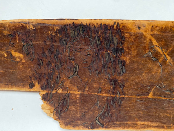 Unusual Folk Art Doodle Board Fragment Unknown Origin With Name ‘Herbet Herbert’ - Source Vintage
