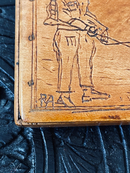 Folk Art Treen Case Relating To Britain’s First Ever Military Use Of A Bomb Squad With Local Yorkshire Interest - Source Vintage