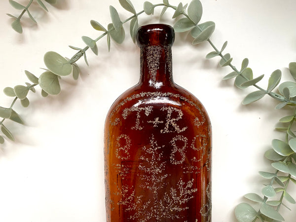 Rare 19th Century Folk Art Love Token Stippled Rochester NY Warner's Safe Kidney & Liver Cure Bottle Dated 1889 - Source Vintage