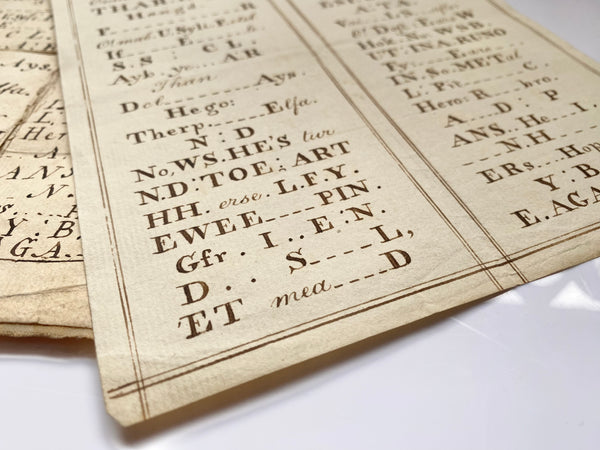 A Curious Manuscript Circa Early 18th Century Gravestone Epitaph Puzzle - Source Vintage