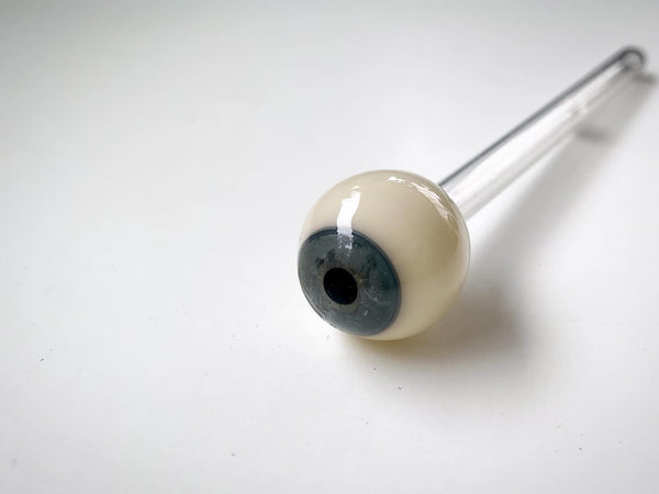 Rare Antique Uncut Handblown Ocularist’s Prosthetic Glass Eye On Stem