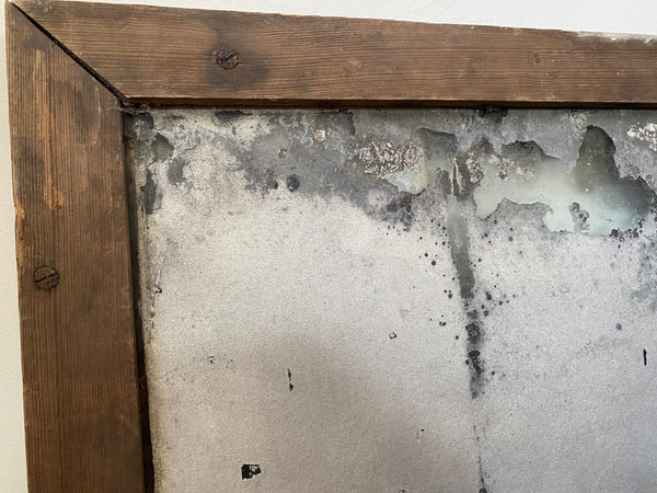 Scratch Built Make-Do Mirror Made From Scraps Of Wood - Source Vintage