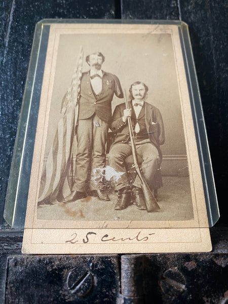 Antique 19th Century CDV - American Civil War Two Identified Amputee Veterans