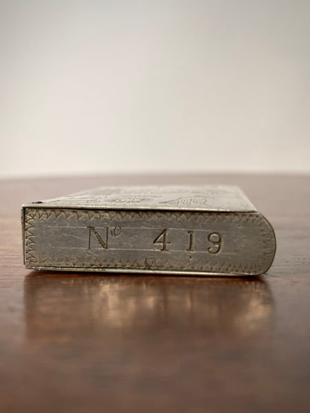 Antique Late 19th Century Vesta Case Adorned With Masonic Symbolism, Lodge No. & Name