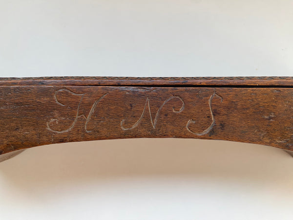 Early Antique Carved Treen Pen Or Pencil Box. Possibly Swedish In Origin Initialled & Dated 1813 - Source Vintage