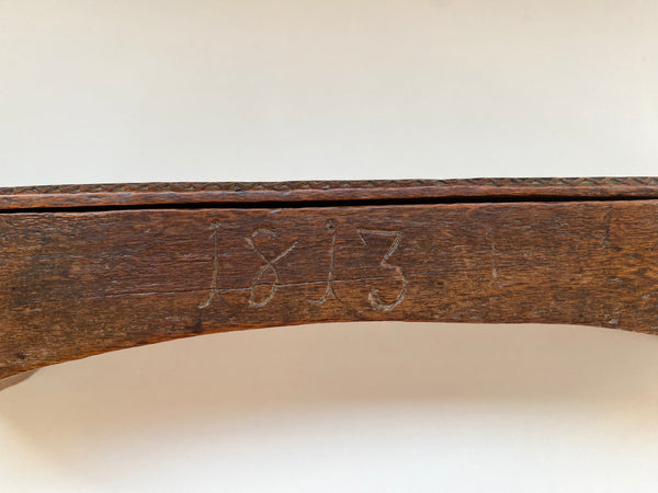 Early Antique Carved Treen Pen Or Pencil Box. Possibly Swedish In Origin Initialled & Dated 1813 - Source Vintage