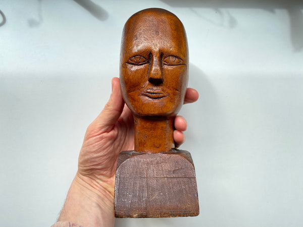 Rare Antique Folk Art Homemade Bedpost Doll - Source Vintage
