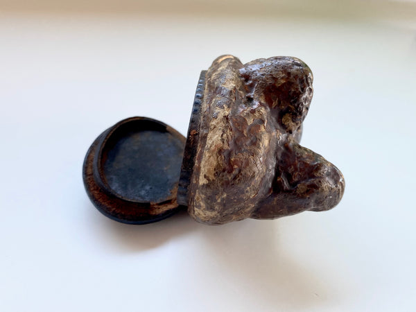 Antique 19th Century Victorian Novelty Papier Mache Snuff Box In The Form Of A Turd