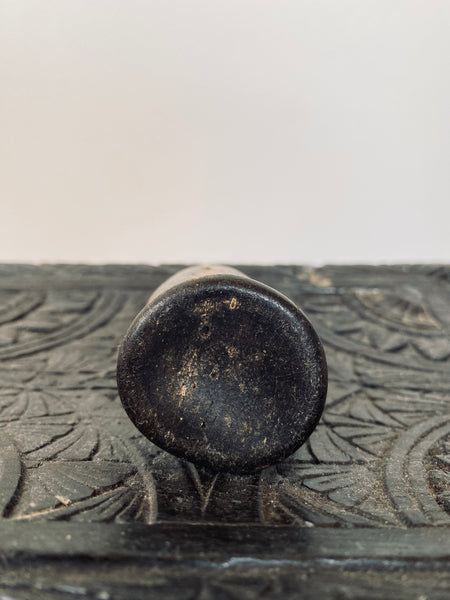 Rare Antique Early Leather Tinctures Phial Or Potions Bottle - Source Vintage