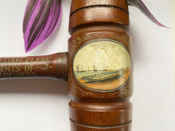 Rare 19th Century Presentation Boat Builders Mallet To The Celebrated Author William Clark Russell - Source Vintage