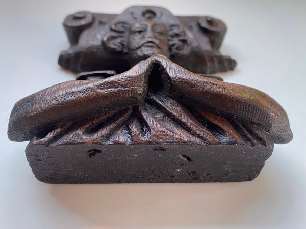 Antique 17th Century Carved Oak Figural Panel