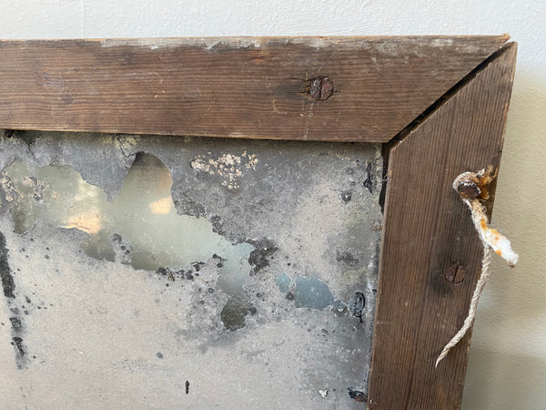 Scratch Built Make-Do Mirror Made From Scraps Of Wood - Source Vintage