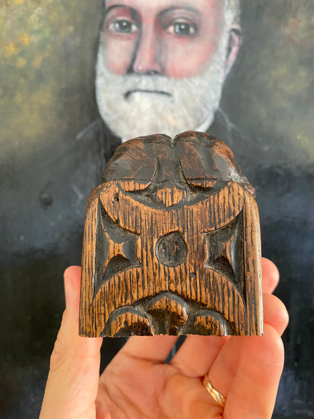Antique 16th-17th Century Oak Figural Carving