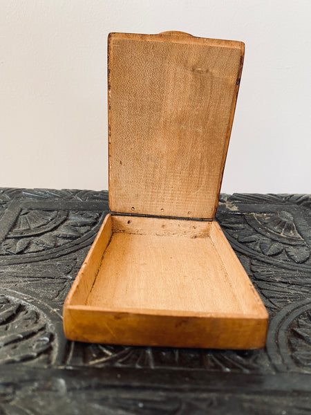 Folk Art Treen Case Relating To Britain’s First Ever Military Use Of A Bomb Squad With Local Yorkshire Interest - Source Vintage