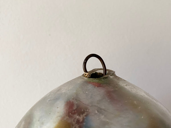 **RESERVED** Antique 19th Century Potichomania Glass Witches Ball - Source Vintage
