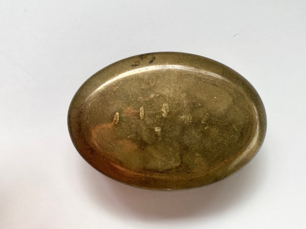 Antique 19th Century Brass Snuff Box Named ‘Ned Hay’ The Bone Smasher - Source Vintage