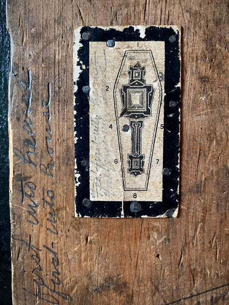 Rare Antique 19th Century Coffin Maker’s Sizing And Design Reference Template Board