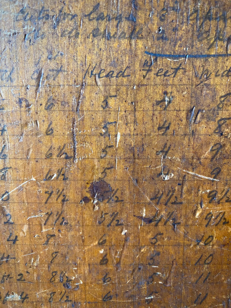 Rare Antique 19th Century Coffin Maker’s Sizing And Design Reference Template Board
