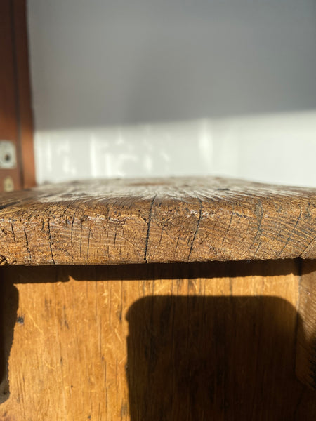 Antique 19th Century Make-Do Pine Vernacular Stool