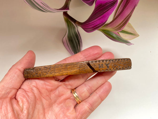 Rare Antique Early 19th Century Child’s Miniature Treen Knitting Sheath Initialled - Source Vintage