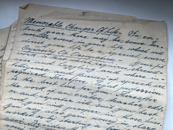 Rare Antique Letter From A Fortune Teller To A Col. J.S. Wilkins Dated 1903 With Original Envelope