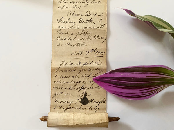 A Humorous Meter Long Letter Dated 1919 & Rolled Around Two Sticks - Source Vintage