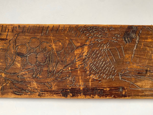 Unusual Folk Art Doodle Board Fragment Unknown Origin With Name ‘Herbet Herbert’ - Source Vintage