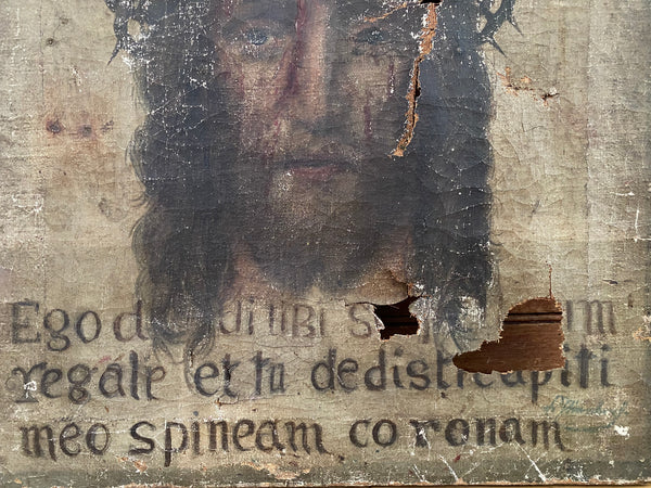 Astonishing After Domenico Fetti; The Veil Of Veronica Early 18th Century Oil On Canvas Painting - Source Vintage