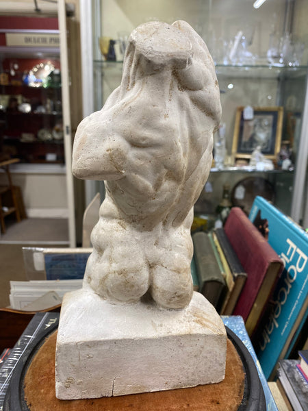 Early 20th Century French Plaster Écorché Study In 19th Century Glass Display Dome