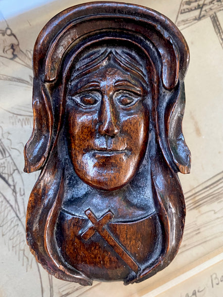 Rare Antique Carved Corbel Of The English Catholic Martyr Margaret Clitheroe