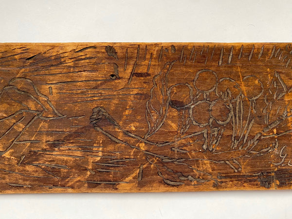 Unusual Folk Art Doodle Board Fragment Unknown Origin With Name ‘Herbet Herbert’ - Source Vintage