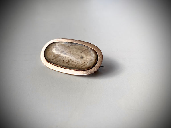 Unusual 19th Century Brooch Containing Period Miniature Paper Handwritten Notes - Source Vintage