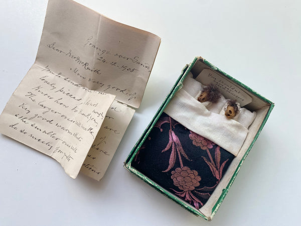 *RESERVED* Antique Creepy Folk Art Gift & Letter  Of Provenance Dated 1905 - Source Vintage