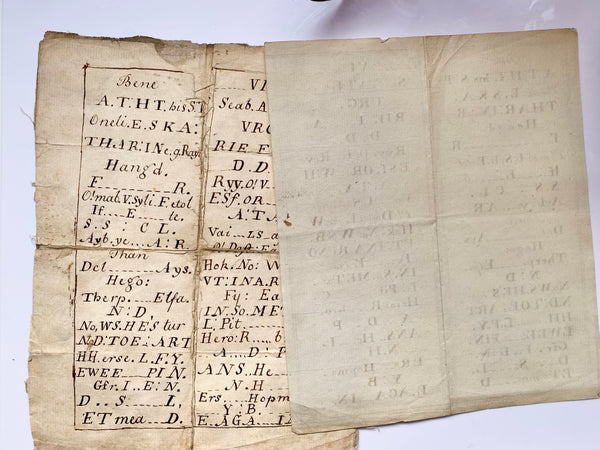 A Curious Manuscript Circa Early 18th Century Gravestone Epitaph Puzzle - Source Vintage
