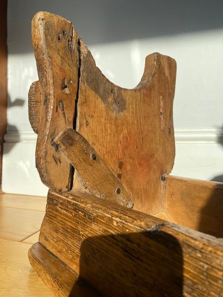 Antique 19th Century Make-Do Pine Vernacular Stool