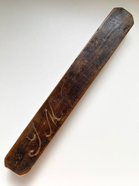 Rare Antique 17th Century Treen Quill Pen Case Initialled & Dated 1677