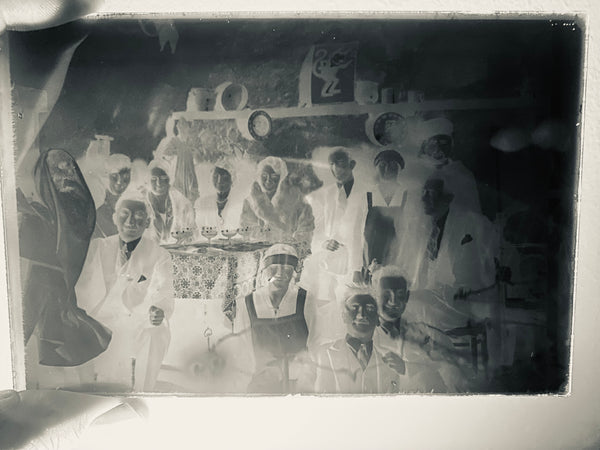 Curious Antique Photographic Glass Plate Negative With Skeleton & Felix The Cat c.1920s - Source Vintage