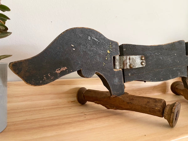 Folk Art Shed Made Toy Dachshund c.1930’s - Source Vintage