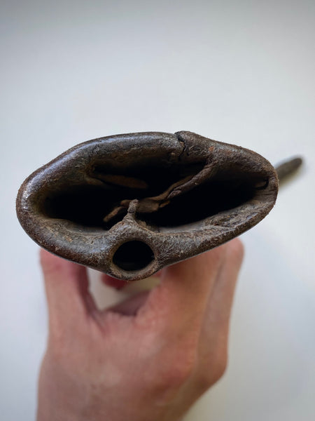 Rare 15th-16th Century Hand Tooled Leather Personal Utensil Scabbard & Accompanying Knife