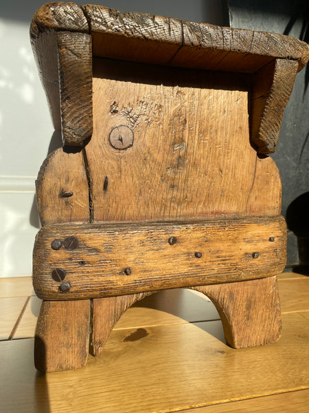 Antique 19th Century Make-Do Pine Vernacular Stool