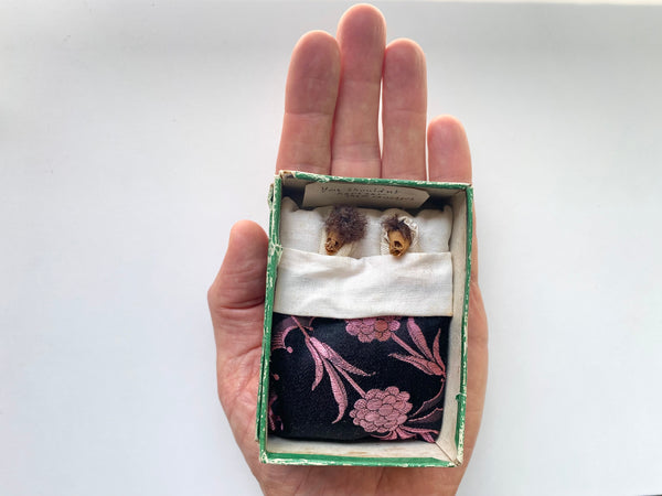 *RESERVED* Antique Creepy Folk Art Gift & Letter  Of Provenance Dated 1905 - Source Vintage